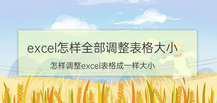 excel怎样全部调整表格大小 怎样调整excel表格成一样大小？